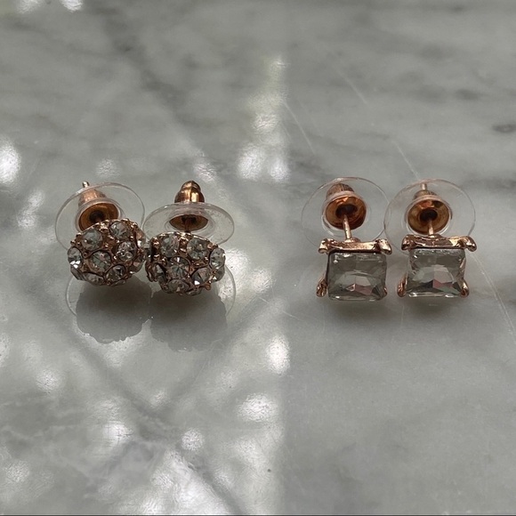 Rose Gold Pack of Stud Earrings - Picture 5 of 6